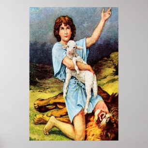 1 Samuel 17 David Kills a Lion poster