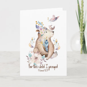 1 Samuel 1:27 Christian New Baby Shower Card