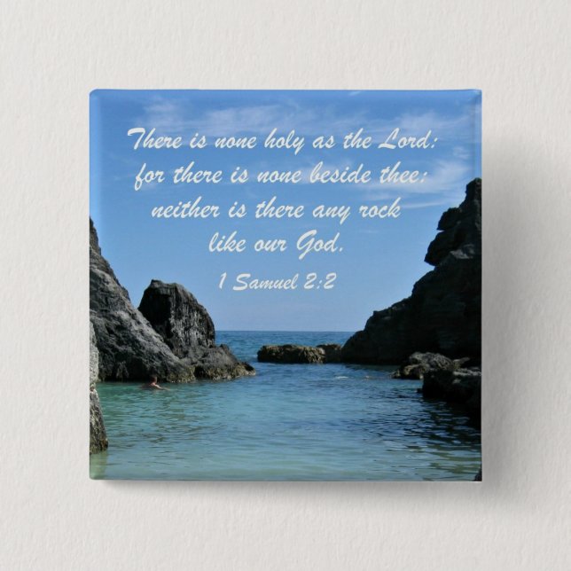 1 Samuel 2:2 2 Inch Square Button (Front)