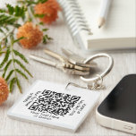 1 Sided QR Code Generator Modern Minimalist Swag Keychain<br><div class="desc">Share any website with a custom scannable QR code square keychain. To create your own QR code using the generator, simply type the website URL into the template. All wording is simple to personalize or delete, and the colours and font style also are easy to change using the Zazzle design...</div>
