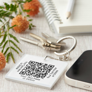 1 Sided QR Code Generator Modern Minimalist Swag Keychain