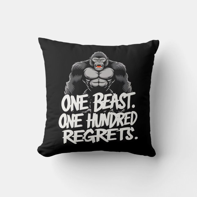1 Silverback Gorilla vs 100 Humans_2 Throw Pillow (Front)