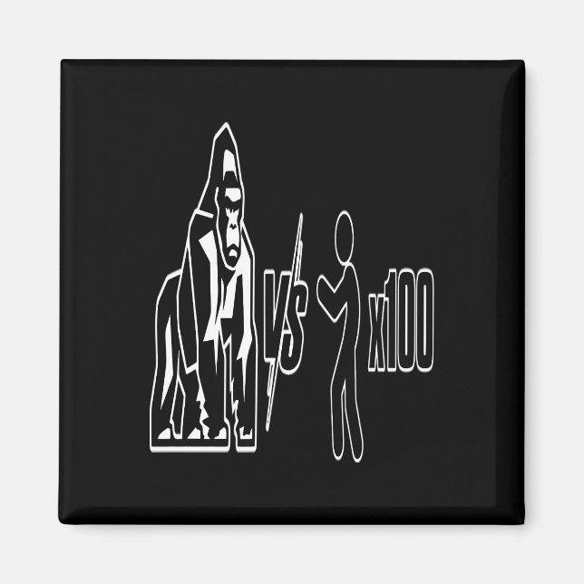 1 Silverback Gorilla vs 100 Humans_3 Magnet (Front)