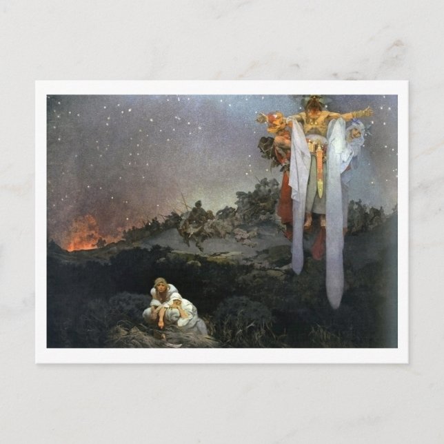 #1 Slavs in their Original Homeland, Mucha Postcard (Front)