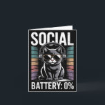 1% Social Battery Sarcastic Funny Introverted Cat  Card<br><div class="desc">1% Social Battery Sarcastic Funny Introverted Cat Men Women _2</div>