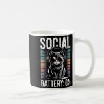 1% Social Battery Sarcastic Funny Introverted Cat  Coffee Mug<br><div class="desc">1% Social Battery Sarcastic Funny Introverted Cat Men Women _2</div>
