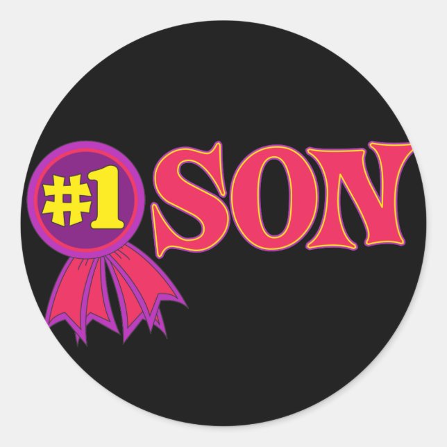 #1 Son Classic Round Sticker (Front)