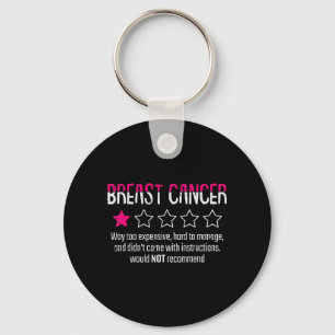 1 Star Rating Breast Cancer Awareness Funny Keychain