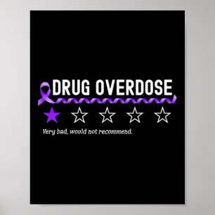 1 Star Rating Drug Overdose Awareness Funny Fighte Poster