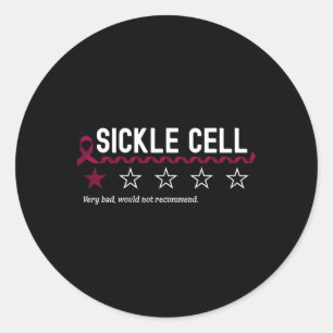 1 Star Rating Sickle Cell Awareness Funny Fighter Classic Round Sticker