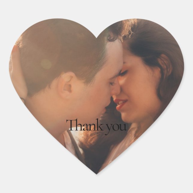 1 Sticker Coeur Mariage Photo (Devant)