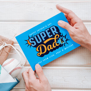 #1 Super Dad Superhero Comic Book Father's Day Card