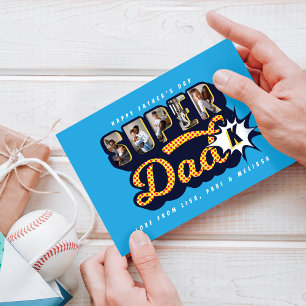 #1 Super Dad Superhero Comic Book Father's Day Card