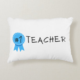 #1 Teacher Accent Pillow