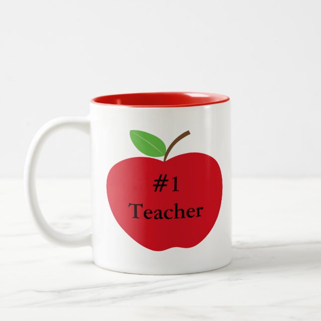 #1 Teacher Apple Mug (Left)