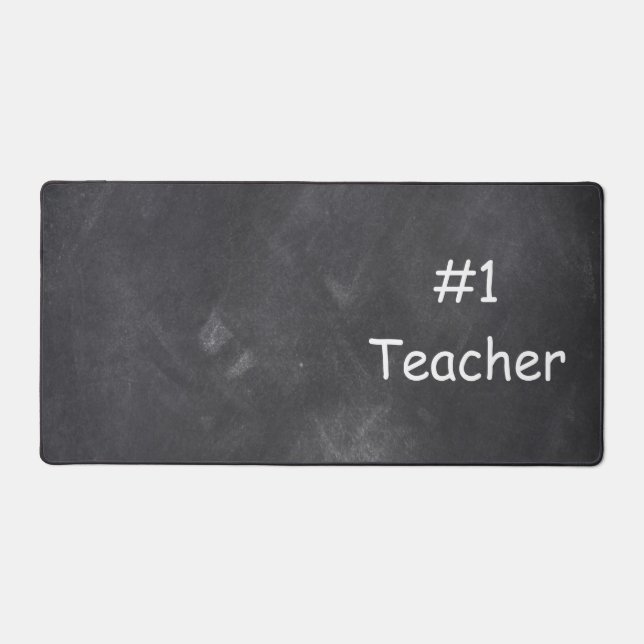 #1 Teacher Chalkboard Design Class Decoration Desk Mat (Front)