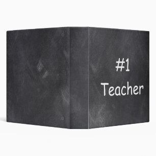 #1 Teacher Chalkboard Design Gift Idea Binder