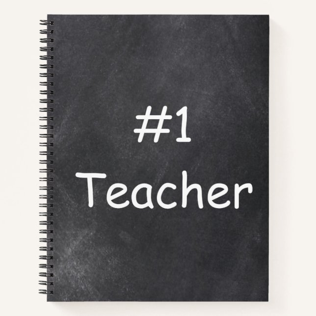 #1 Teacher Chalkboard Design Gift Idea Notebook (Front)