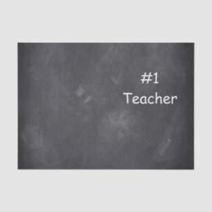 #1 Teacher Chalkboard Design Gift Idea Tissue Paper