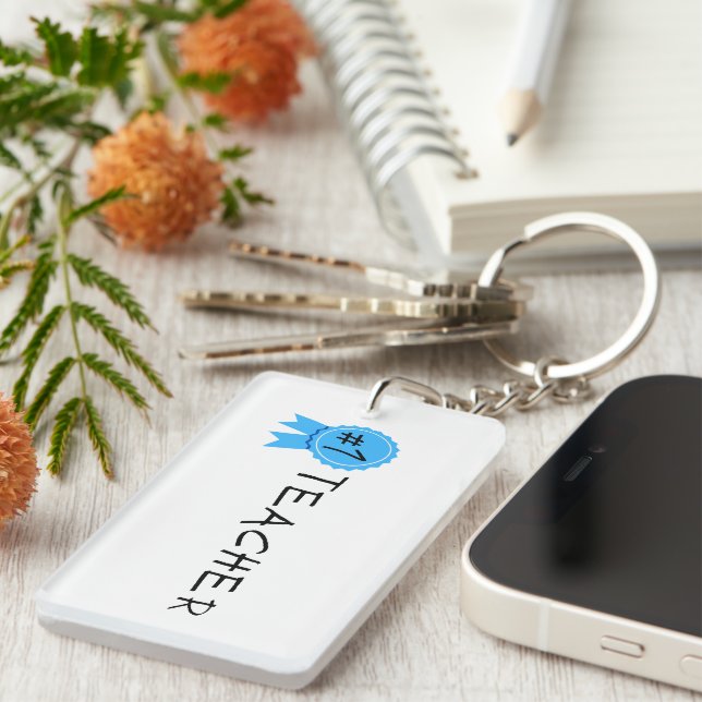 #1 Teacher Keychain (Front Right)