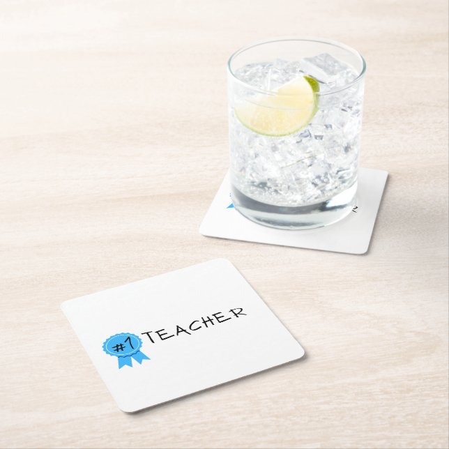 #1 Teacher Square Paper Coaster (Insitu)