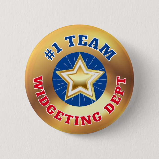 #1 Teamwork employee recognition award button (Front)