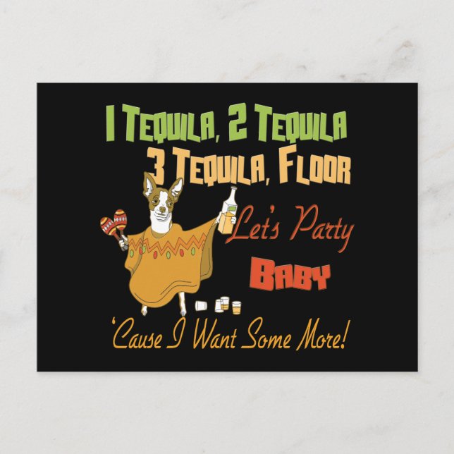 1 Tequila 2 Tequila 3 Tequila Floor Postcard (Front)
