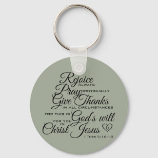 1 Thes 5:16-18 - Scripture Art Keychain