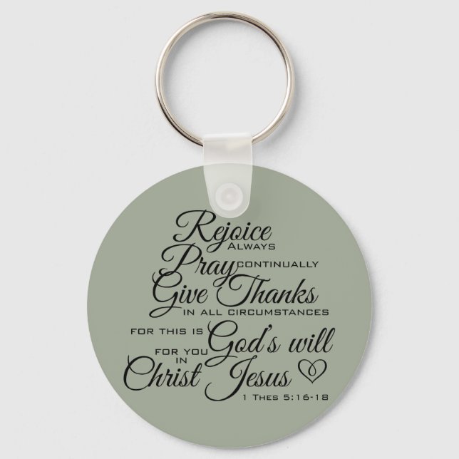 1 Thes 5:16-18 - Scripture Art Keychain (Front)