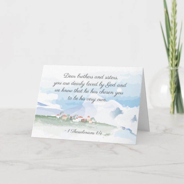 1 Thessalonians 1:4 He has Chosen You Bible Card (Front)