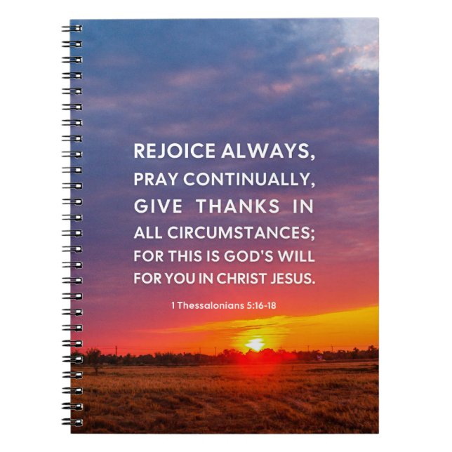 1 Thessalonians 5:16-18 Rejoice Always Notebook (Front)