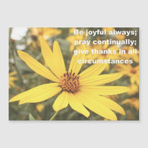 1 Thessalonians 5:16-18 Sunflower Magnetic Card