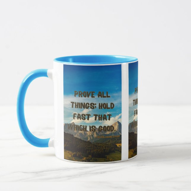 1 Thessalonians 5:21 KJV Bible Verse Pic Two-Tone Mug (Left)