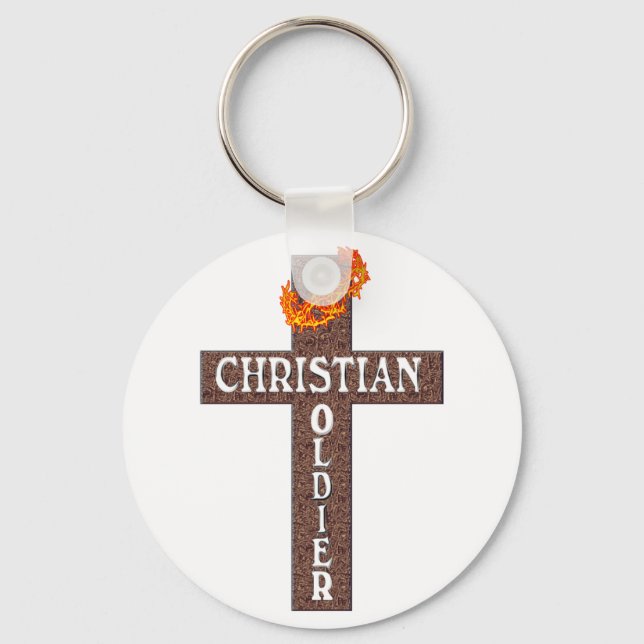 1 THESSALONIANS 5:8 CHRISTIAN SOLDIER KEYCHAIN (Front)