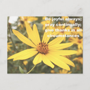 1 Thessaloniciens 5:16-18 Carte postale tournesol