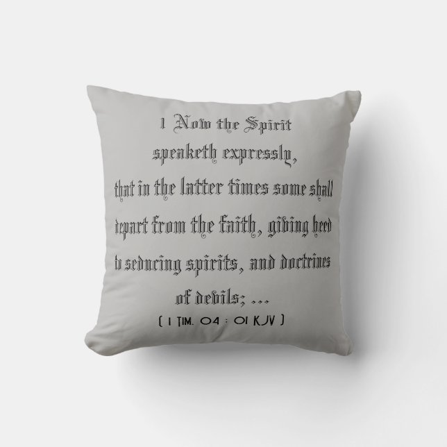 1 Tim. 4:1 (Scripture) Throw Pillow (Front)