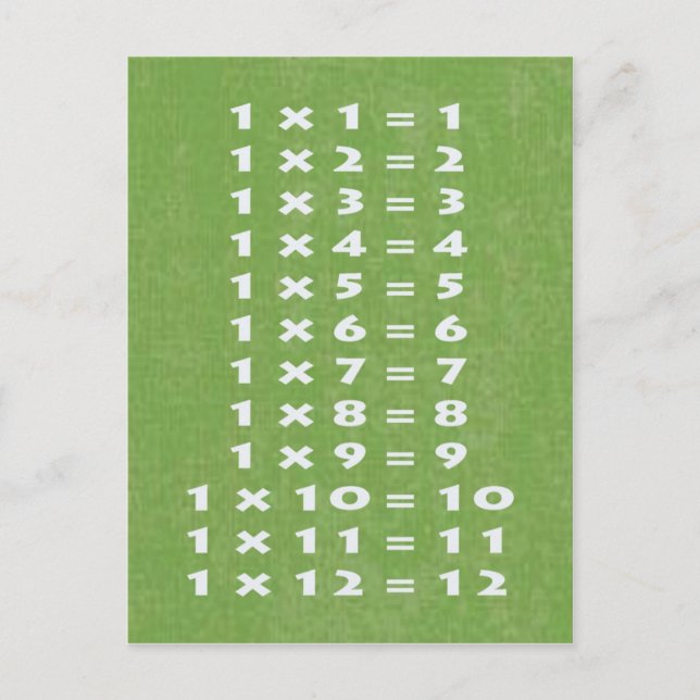 #1 Times Table Carte Postale Amusants Enfants et E (Devant)
