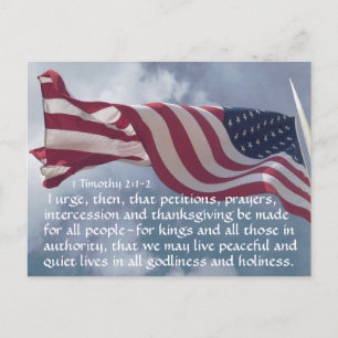 1 Timothy 2:1-2 Prayers... for those in authority Postcard