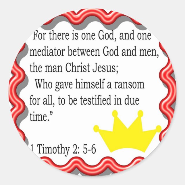 1 Timothy 2: 5- 6 frame with crown stickers (Front)