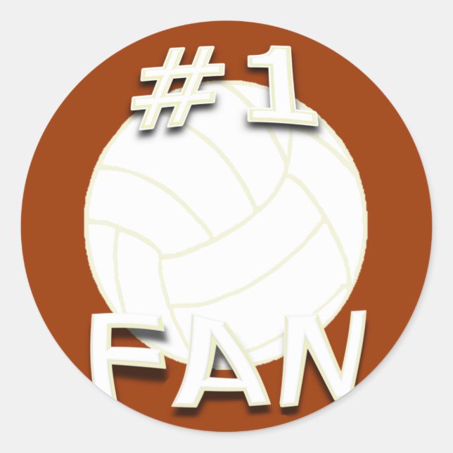 #1 Volleyball Fan Stickers (Front)