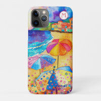 *~*  1 Watercolor Sea Beach Umbrella Sand