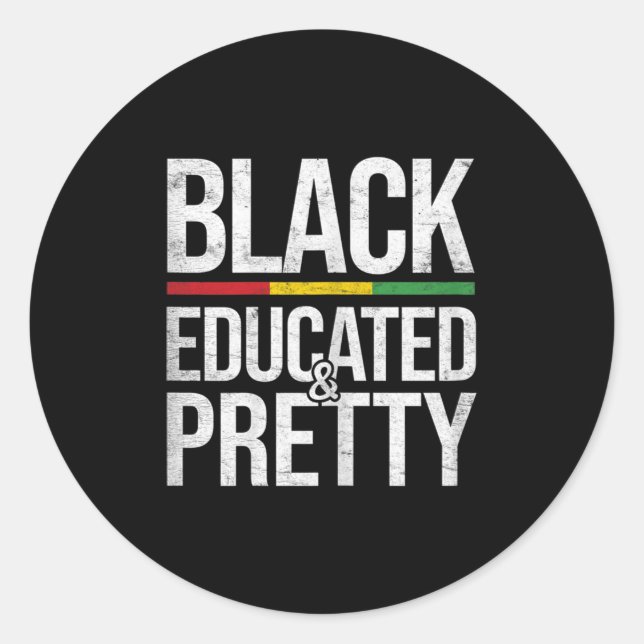1 Womens Black Educated Pretty African American Bl Classic Round Sticker (Front)