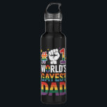#1 World's Gayest Dad Funny Father's Day LGBT  710 Ml Water Bottle<br><div class="desc">#1 World's Gayest Dad Funny Father's Day LGBT Pride Rainbow</div>