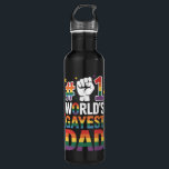 #1 World's Gayest Dad Funny Father's Day LGBT  710 Ml Water Bottle<br><div class="desc">#1 World's Gayest Dad Funny Father's Day LGBT Pride Rainbow</div>