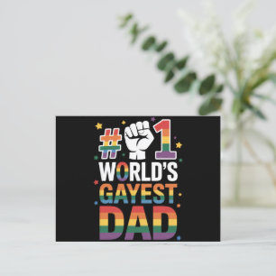 #1 World's Gayest Dad Funny Father's Day LGBT  Postcard