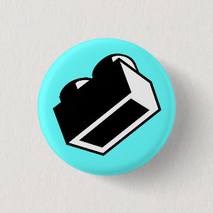 1 x 2 Brick by Customize My Minifig Inch Round Button