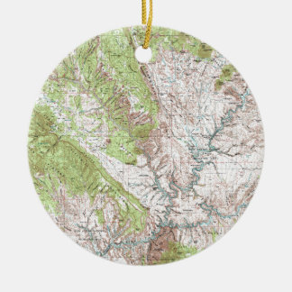 1 x 2 Degree Topographic Map Ceramic Ornament