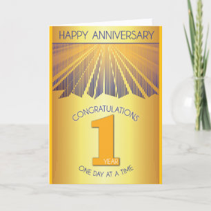 1 Year 12 Step Recovery Anniversary   Customizable Card