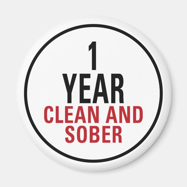 1 Year Clean and Sober Magnet (Front)