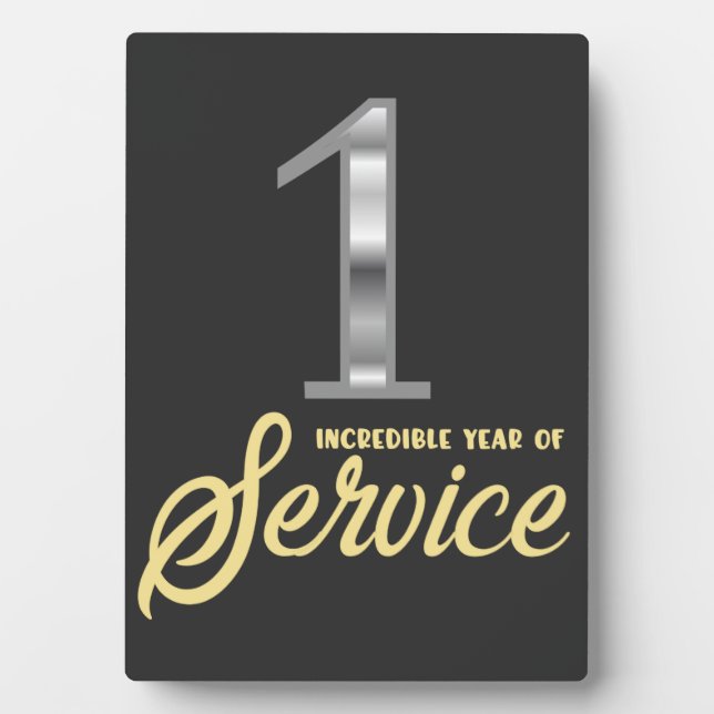 1 Year of Service 1st Employee Anniversary Plaque (Front)